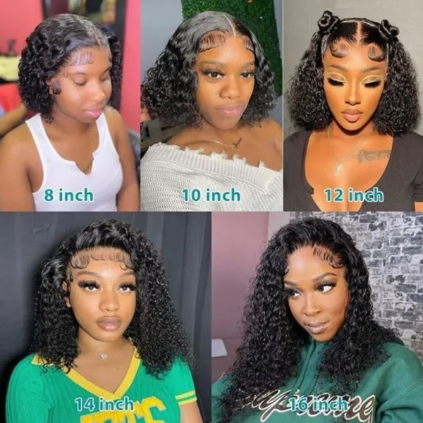 Kinky Curly Bob Cheap Wig Lace Frontal Human Hair Wigs 100% Brazilian Glueless Short Water Curly ForWomen 180Density Wear And Go - Image 21