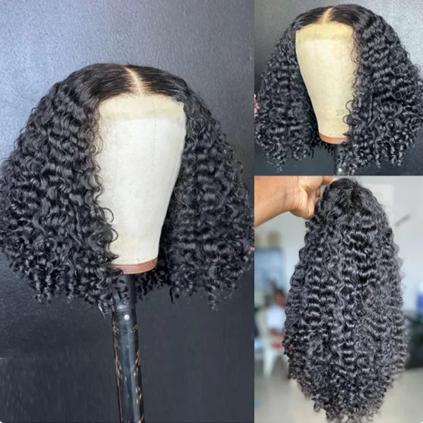 Kinky Curly Bob Cheap Wig Lace Frontal Human Hair Wigs 100% Brazilian Glueless Short Water Curly ForWomen 180Density Wear And Go - Image 20