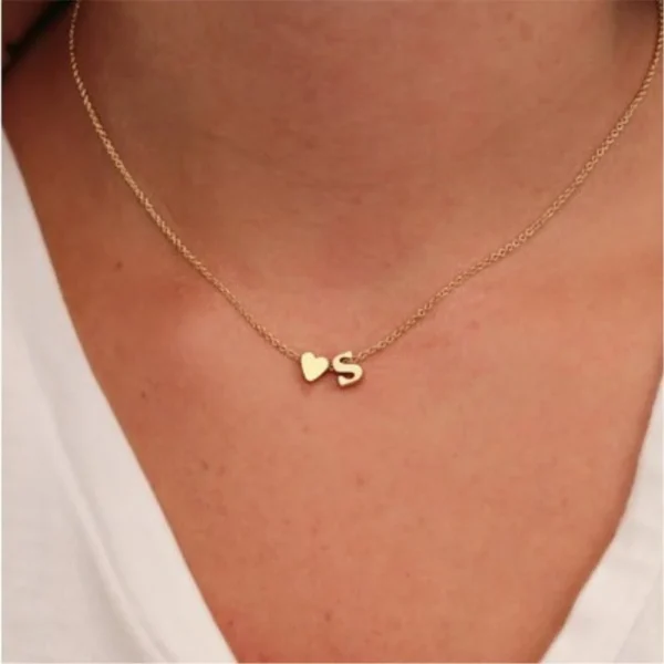 Fashion Tiny Heart Dainty Initial Necklace With Letter Name Choker Necklace For Women Pendant Jewelry Accessories Gift - Image 2