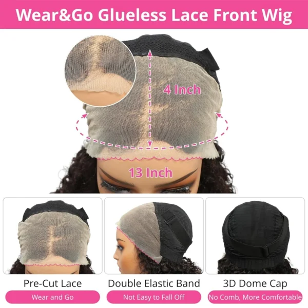 Wear Go Glueless Bob Wig Lace Front Human Hair Wigs Short Pre Plucked Straight 13x4 HD Transparent Lace Frontal Wig Bob on Sale - Image 7