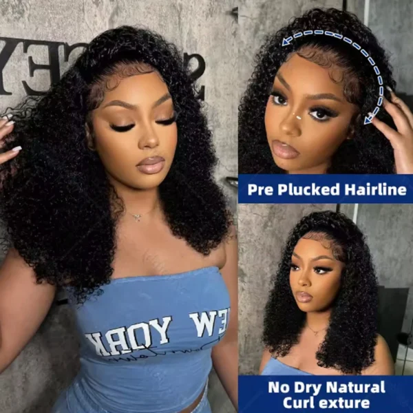 Kinky Curly Bob Cheap Wig Lace Frontal Human Hair Wigs 100% Brazilian Glueless Short Water Curly ForWomen 180Density Wear And Go - Image 17