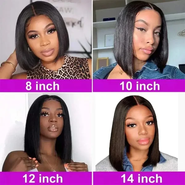 Clearance Sale Human Hair Bob Wig 13x4 Straight Lace Frontal 8-14 Inches Pre Plucked Hair Wigs Brazilian Remy Bone Straight Bob - Image 4