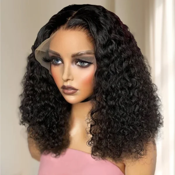 Kinky Curly Bob Cheap Wig Lace Frontal Human Hair Wigs 100% Brazilian Glueless Short Water Curly ForWomen 180Density Wear And Go - Image 18