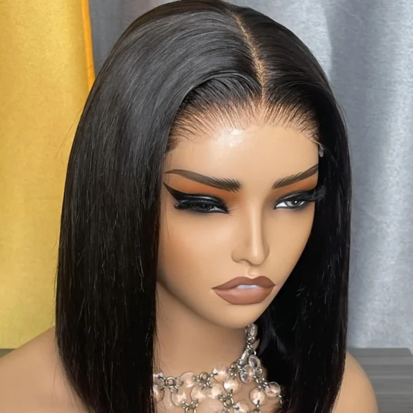 Wear Go Glueless Bob Wig Lace Front Human Hair Wigs Short Pre Plucked Straight 13x4 HD Transparent Lace Frontal Wig Bob on Sale - Image 23