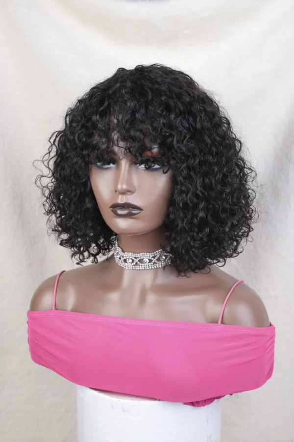 Jerry Curly Short Pixie Bob Cut Human Hair Wigs With Bangs For Women Wear To Go Peruvian Highlight Honey Water Wave Wigs - Image 15