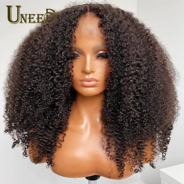 Mongolian Kinky Curly Wig Human Hair 13x4 Curly Lace Front Human Hair Wigs Kinky Curly Lace Closure Wig For Women 180 Density - Image 2