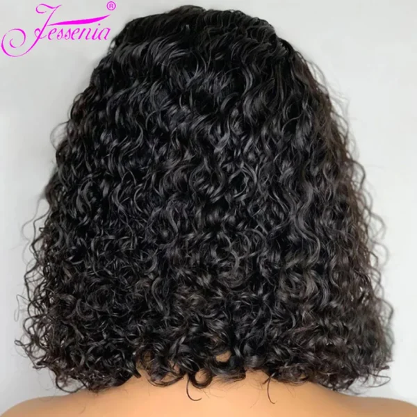 Kinky Curly Bob Cheap Wig Lace Frontal Human Hair Wigs 100% Brazilian Glueless Short Water Curly ForWomen 180Density Wear And Go - Image 5