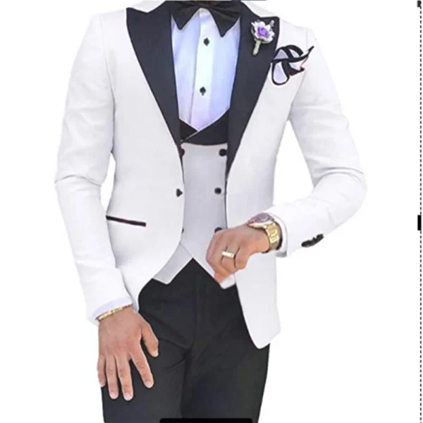 2023 Men 3 Pieces Suits For Men Custom Made Groom Groomsmen Tuxedos Wedding Men Suit Terno Masculino(Jacket+Pant+Vest) - Image 3