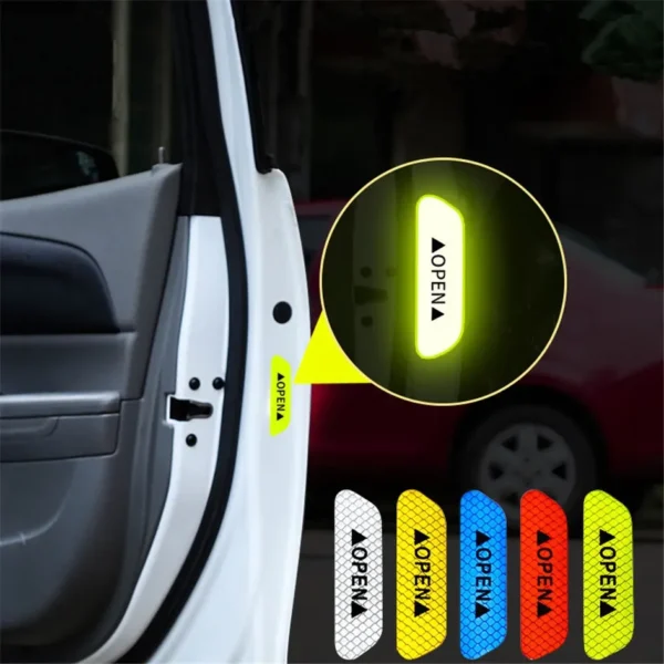 4PCS Reflective Warning Tape for Car Door Safety Open Stickers Improve Night Protective Strips Car Accessories Decoration - Image 2