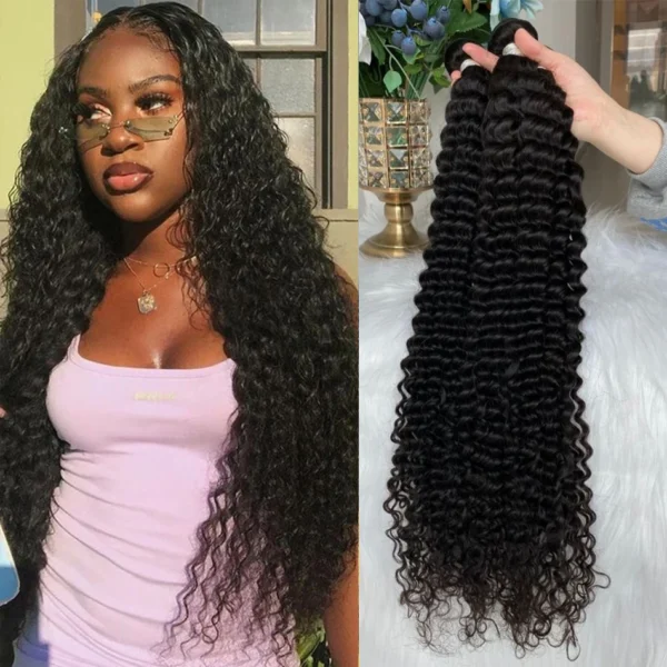 Mongolian Kinky Curly Human Hair Bundles Wholesale 1/3/4 Pieces Natural Hair Extensions Topper Woman Human Hair Free Shipping - Image 2