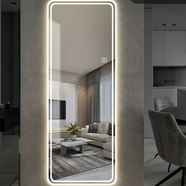 Smart Bathroom Mirror Full Length Hallway Large Floor Mirror Quality White Espelho Redondo Home Decorating Items - Image 2