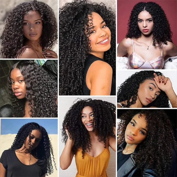 Mongolian Kinky Curly Wig Human Hair 13x4 Curly Lace Front Human Hair Wigs Kinky Curly Lace Closure Wig For Women 180 Density - Image 4