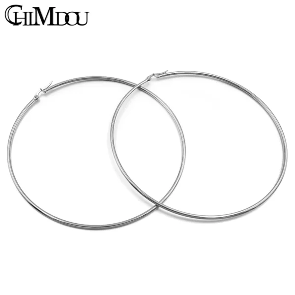 CHIMDOU Gold color Stainless Steel Earrings 2024 Women Small or Big Hoop Earrings Party Rock Gift, Two colors wholesale - Image 5