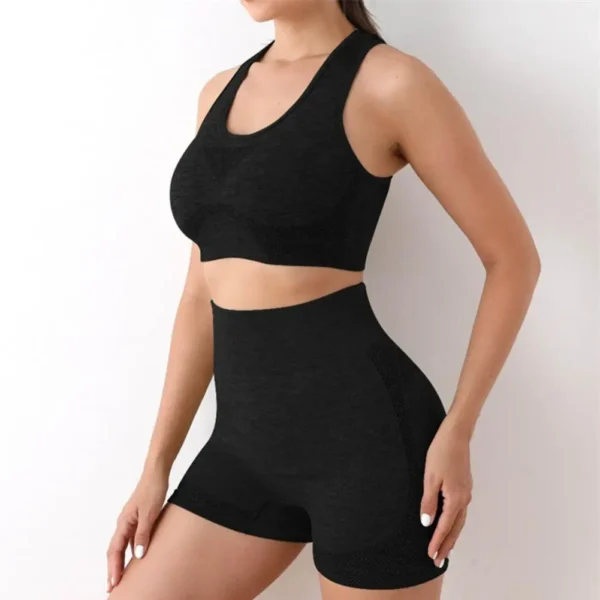 Sports Bra Set Vest Sports Bra Women's High Waist Sportswear Set with V Neck Vest Skinny Shorts Quick Dry Sweat for Active