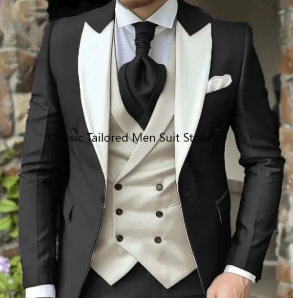 Elegant Wedding 3 Piece Jacket Pants Vest Full Set Luxury Single Breasted Peak Lapel Purple Male Clothing Men's Suits Blazer - Image 6