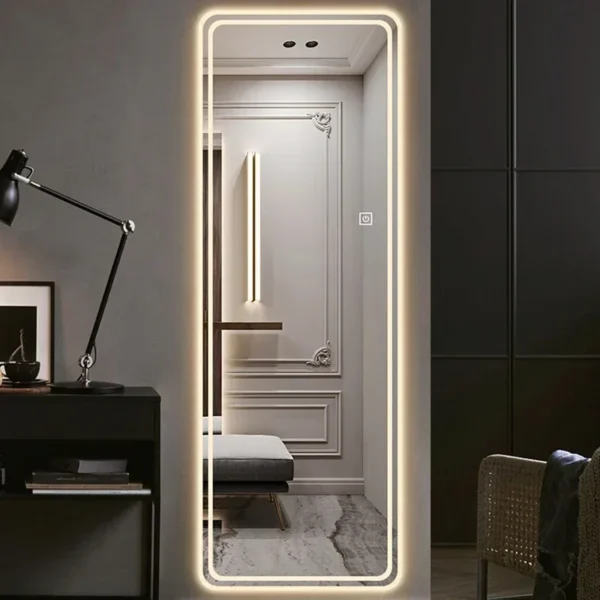 Smart Bathroom Mirror Full Length Hallway Large Floor Mirror Quality White Espelho Redondo Home Decorating Items