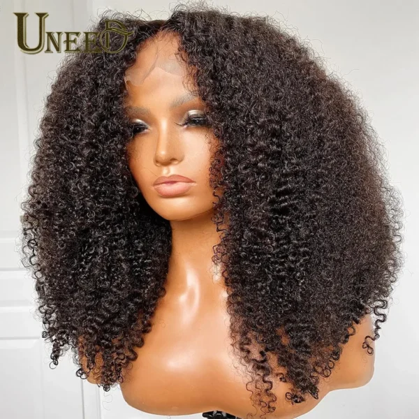 Mongolian Kinky Curly Wig Human Hair 13x4 Curly Lace Front Human Hair Wigs Kinky Curly Lace Closure Wig For Women 180 Density - Image 3