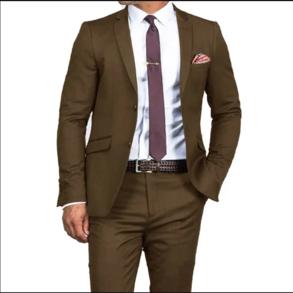 2024 New Men's Formal Fit Single breasted Elegant man suit Customized Casual Business Office Jacket Set of Two Comfortable - Image 2