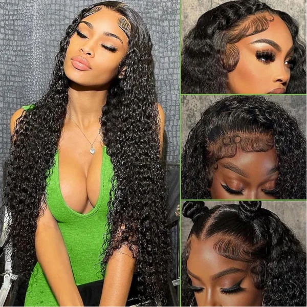 Wear And Go Glueless Wig Kinky Curly Human Hair Wigs 30 32 Inch 13x4 HD Lace Frontal Wigs Pre Plucked Pre Cut Human Hair Wigs - Image 3