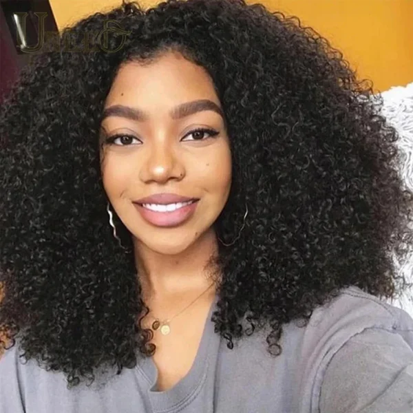 Mongolian Kinky Curly Wig Human Hair 13x4 Curly Lace Front Human Hair Wigs Kinky Curly Lace Closure Wig For Women 180 Density