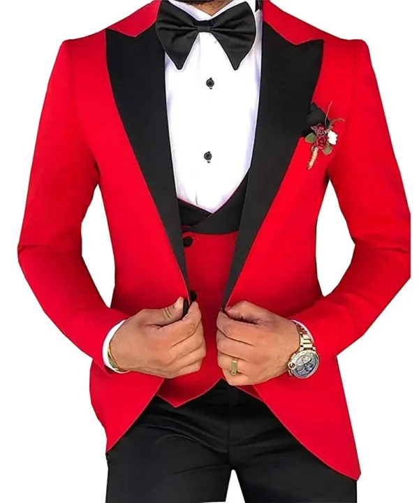 2023 Men 3 Pieces Suits For Men Custom Made Groom Groomsmen Tuxedos Wedding Men Suit Terno Masculino(Jacket+Pant+Vest) - Image 2