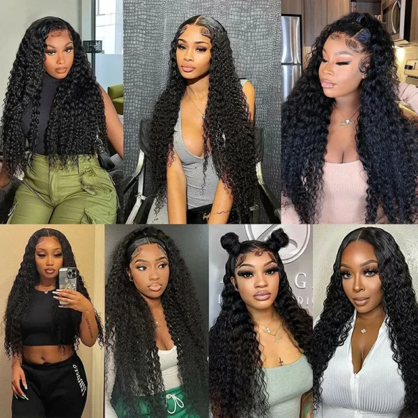 Deep Wave Lace Front Human Hair Wigs 180% Density 13x6 Lace Frontal Wigs 100% Human Hair Deep Wave Lace Front Wig Pre Plucked - Image 2