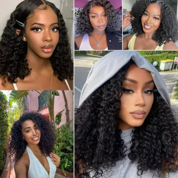 Glueless Wigs Human Hair Wear And Go Kinky Curly Lace Frontal Short Bob Wig 100% Human Hair Deep Frontal Wigs Brazilian Raw Hair - Image 5