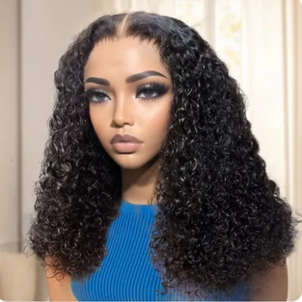 Jessenia Glueless Wig Human Hair Ready To Wear Kinky Curly Bob Wigs For Women Deep Curl Bob Wig 100% Human Hair Wigs PreCut Lace - Image 2