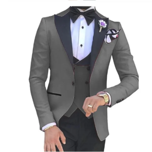 2023 Men 3 Pieces Suits For Men Custom Made Groom Groomsmen Tuxedos Wedding Men Suit Terno Masculino(Jacket+Pant+Vest) - Image 6