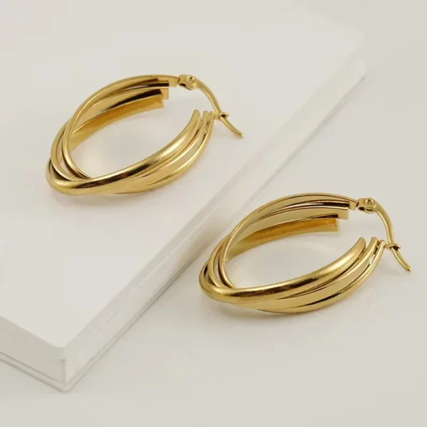 Hot sales 18K Gold Filled Charms Hoop Earrings for Woman Recommended by experts Lady streetwear Jewelry Wedding Party Gifts