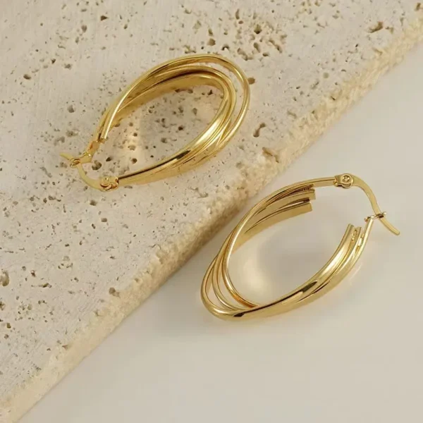 Hot sales 18K Gold Filled Charms Hoop Earrings for Woman Recommended by experts Lady streetwear Jewelry Wedding Party Gifts - Image 2