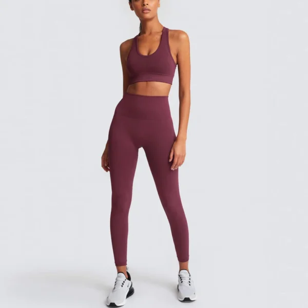 2021 Seamless Yoga Set Women Sport Set Workout Clothes for Women Sportswear Outfit Gym Clothing Suit Ropa Deportiva Mujer - Image 3