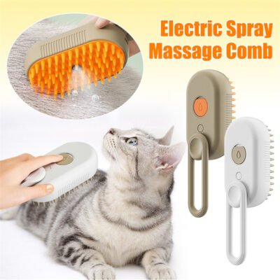 3-in-1 Electric Pet Steam Brush – Groom Like a Pro at Home