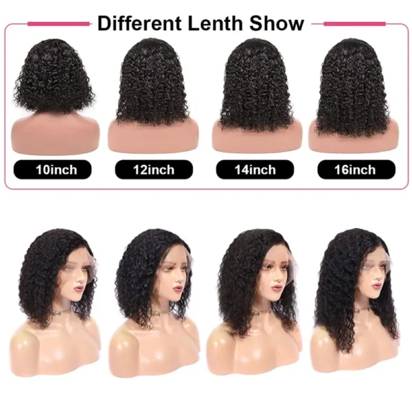 Short Bob Glueless Wigs Deep Wave Glueless Human Hair Ready To Wear 180% Pre Cut Lace 4x4 13x4 Culry Lace Front Human Hair Black - Imagem 39