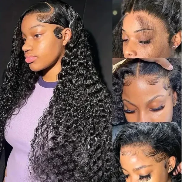 250 Density Deep Wave Lace Front Wig 13x6 Hd Lace Frontal Wig 4x4 13x4 Curly Human Hair Wigs For Women 360 Pre Plucked Lace Wig - Imagem 3