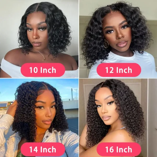 Short Bob Glueless Wigs Deep Wave Glueless Human Hair Ready To Wear 180% Pre Cut Lace 4x4 13x4 Culry Lace Front Human Hair Black - Imagem 20