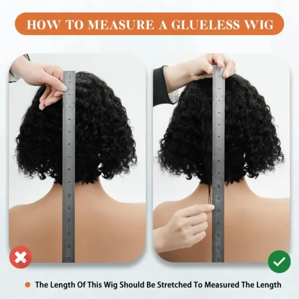 Short Bob Glueless Wigs Deep Wave Glueless Human Hair Ready To Wear 180% Pre Cut Lace 4x4 13x4 Culry Lace Front Human Hair Black - Imagem 19