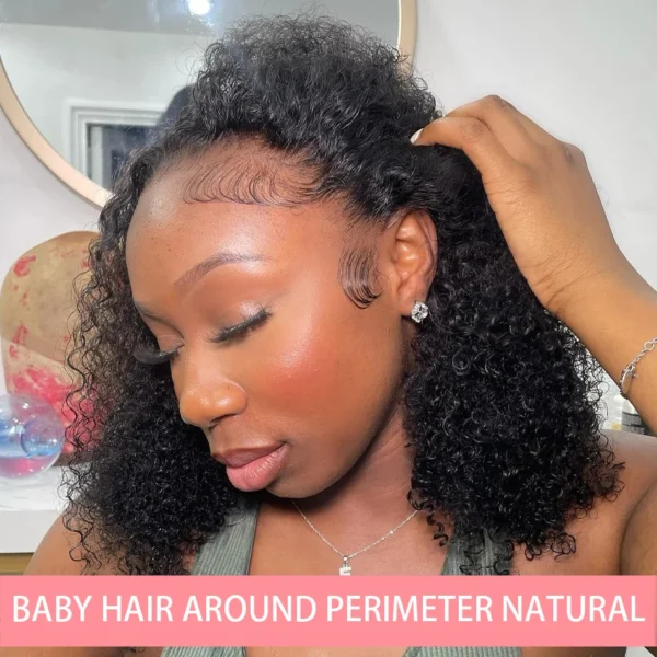 200% Short Curly Bob Wigs Lace Front Human Hair Wigs 13x4 4x4 Deep Wave Lace Frontal Wigs 100% Human Hair Brazilian Hair 14 Inch - Imagem 8