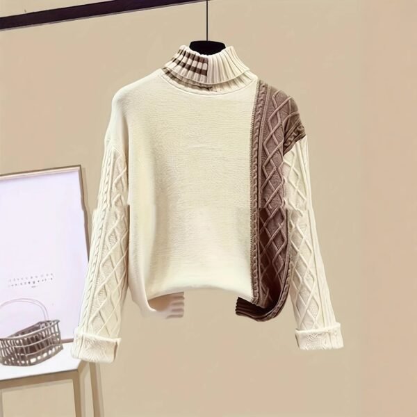 Fashion Polo Collar Wool Skirt Set – Retro Elegance for Modern Women - Imagem 3