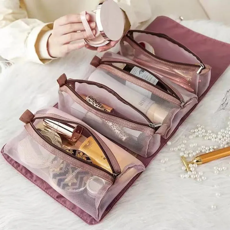 4 in 1 cosmetic bag for women, separable cosmetic bag