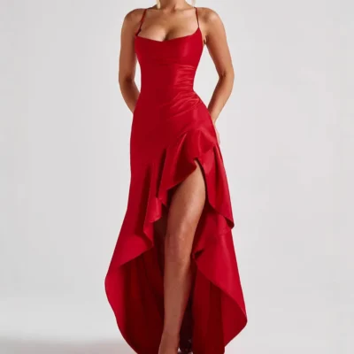 Elegant Slim Bodycon Party Dress Women 2025 Summer Sexy Spaghetti Strap Sleeveless Maxi Long Dress Casual