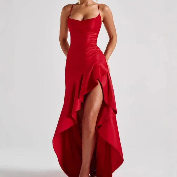 Elegant Slim Bodycon Party Dress Women 2025 Summer Sexy Spaghetti Strap Sleeveless Maxi Long Dress Casual