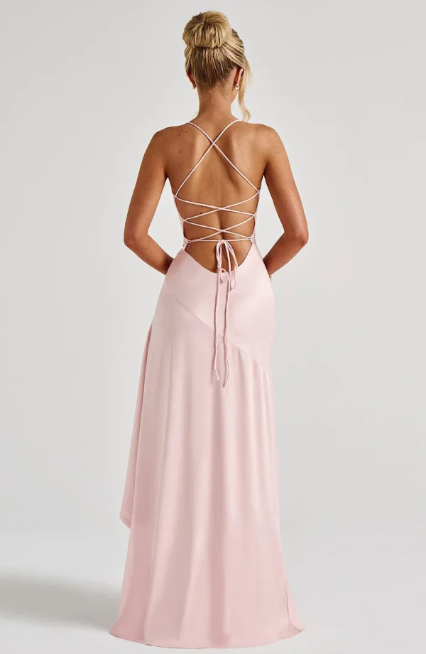Sexy Satin Club Evening Party Dresses 2025 Summer Women Clothing Elegant Ruffle Irregular Backless Bandage Long Maxi Dress - Imagem 21