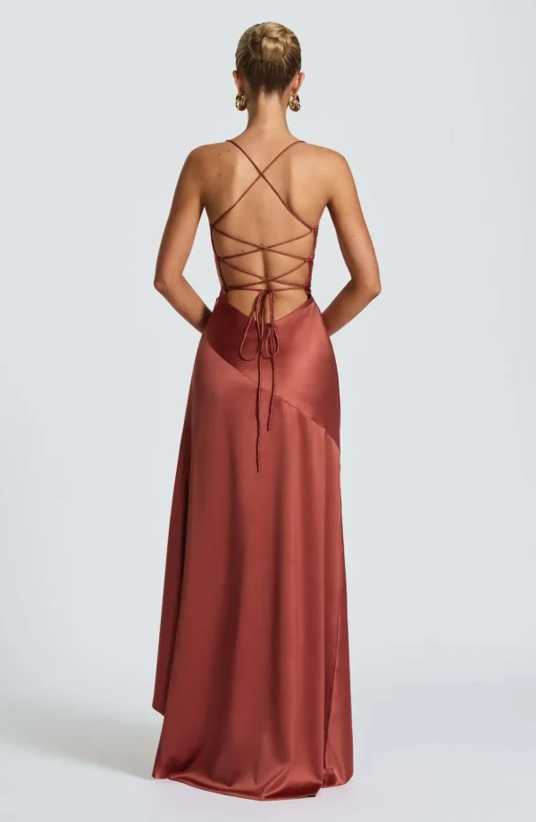 Sexy Satin Club Evening Party Dresses 2025 Summer Women Clothing Elegant Ruffle Irregular Backless Bandage Long Maxi Dress - Imagem 47