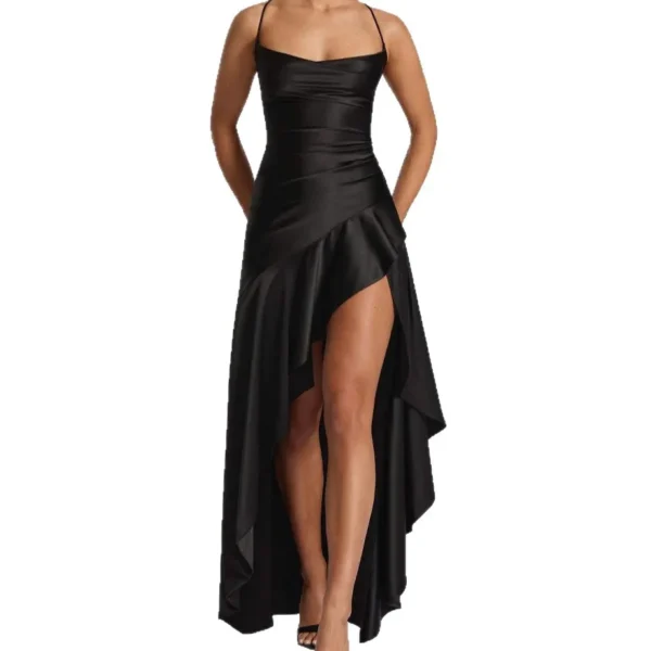 Elegant Slim Bodycon Party Dress Women 2025 Summer Sexy Spaghetti Strap Sleeveless Maxi Long Dress Casual - Imagem 5