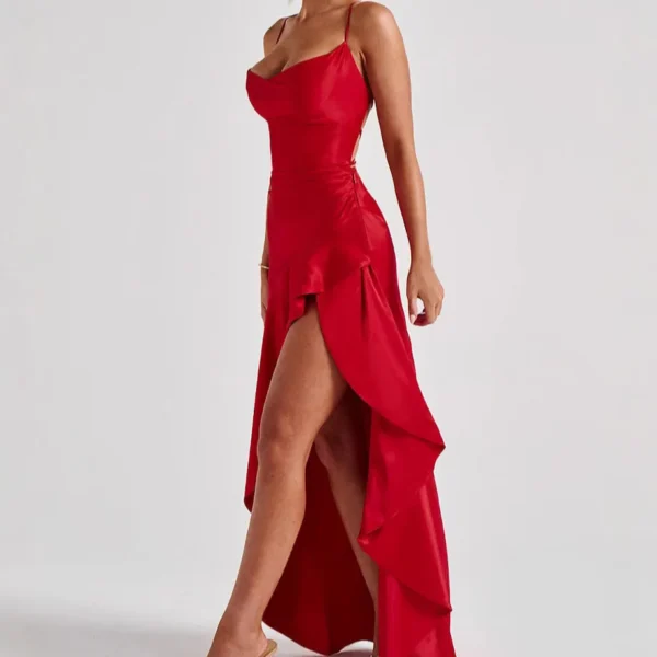 Elegant Slim Bodycon Party Dress Women 2025 Summer Sexy Spaghetti Strap Sleeveless Maxi Long Dress Casual - Imagem 2