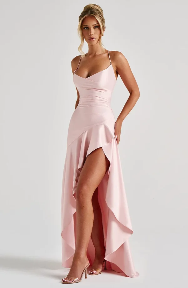 Sexy Satin Club Evening Party Dresses 2025 Summer Women Clothing Elegant Ruffle Irregular Backless Bandage Long Maxi Dress - Imagem 20