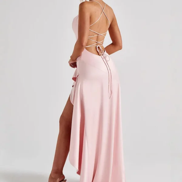 Elegant Slim Bodycon Party Dress Women 2025 Summer Sexy Spaghetti Strap Sleeveless Maxi Long Dress Casual - Imagem 4